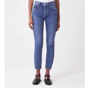 NWT Agolde Riley High Rise Straight Crop Jeans